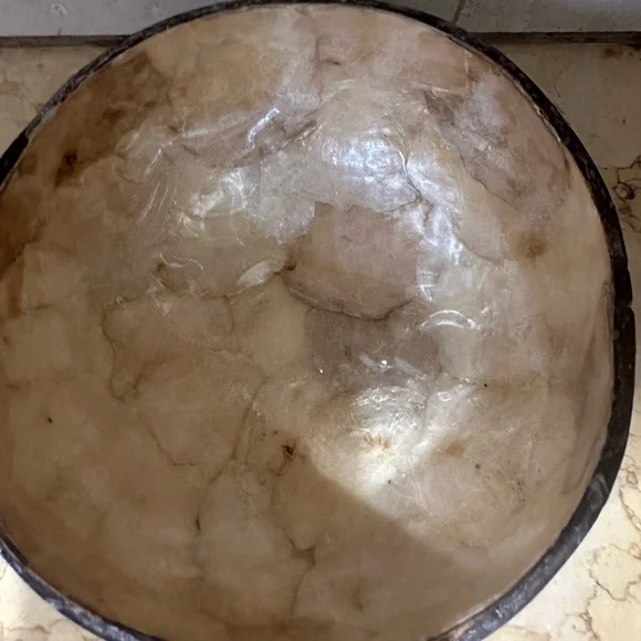 Elegant Cream Decorative Coconut shell Bowl new - Picture 2 of 7